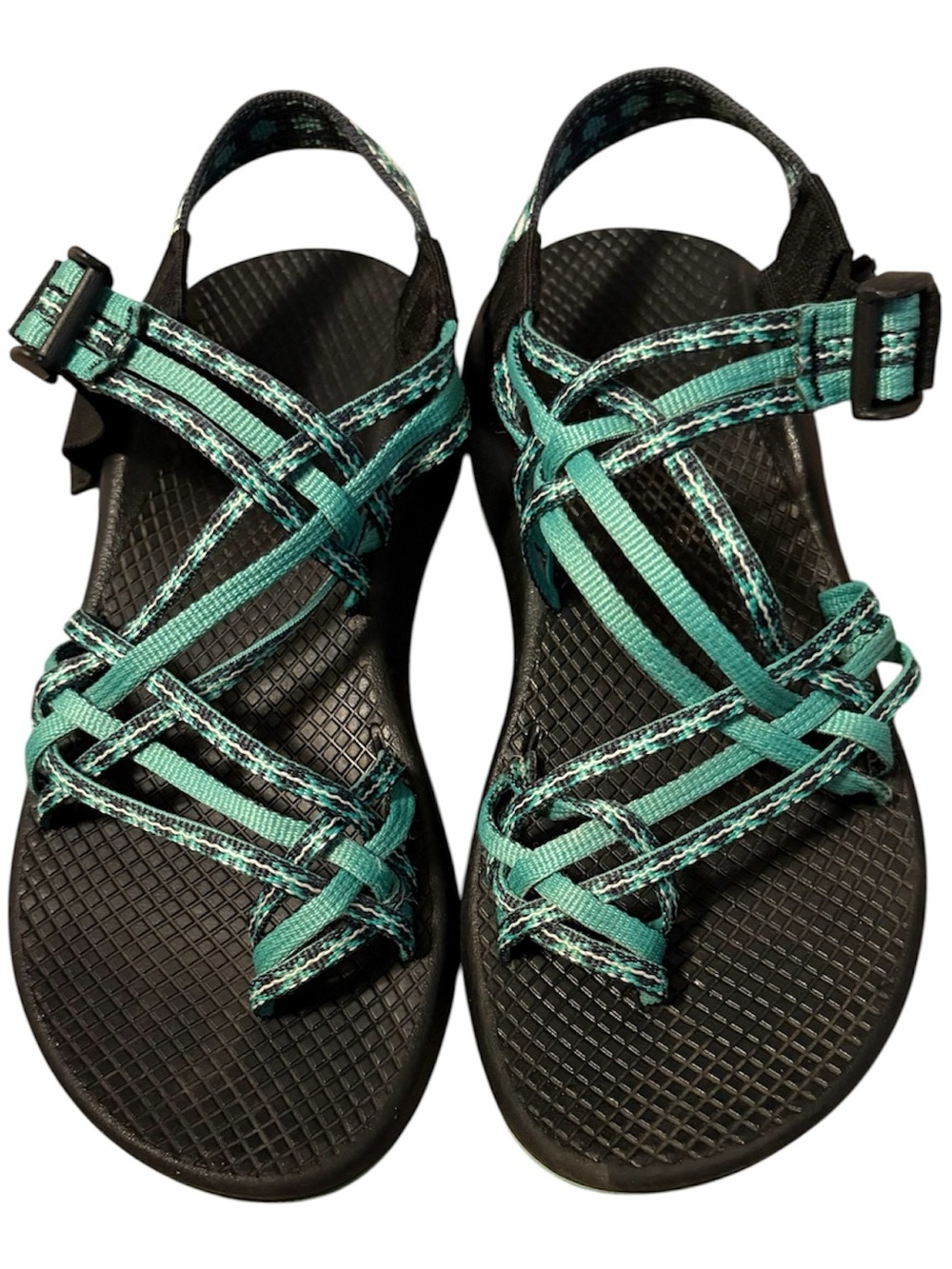 Chaco Women's Teal and Black Strappy Outdoor Sandals